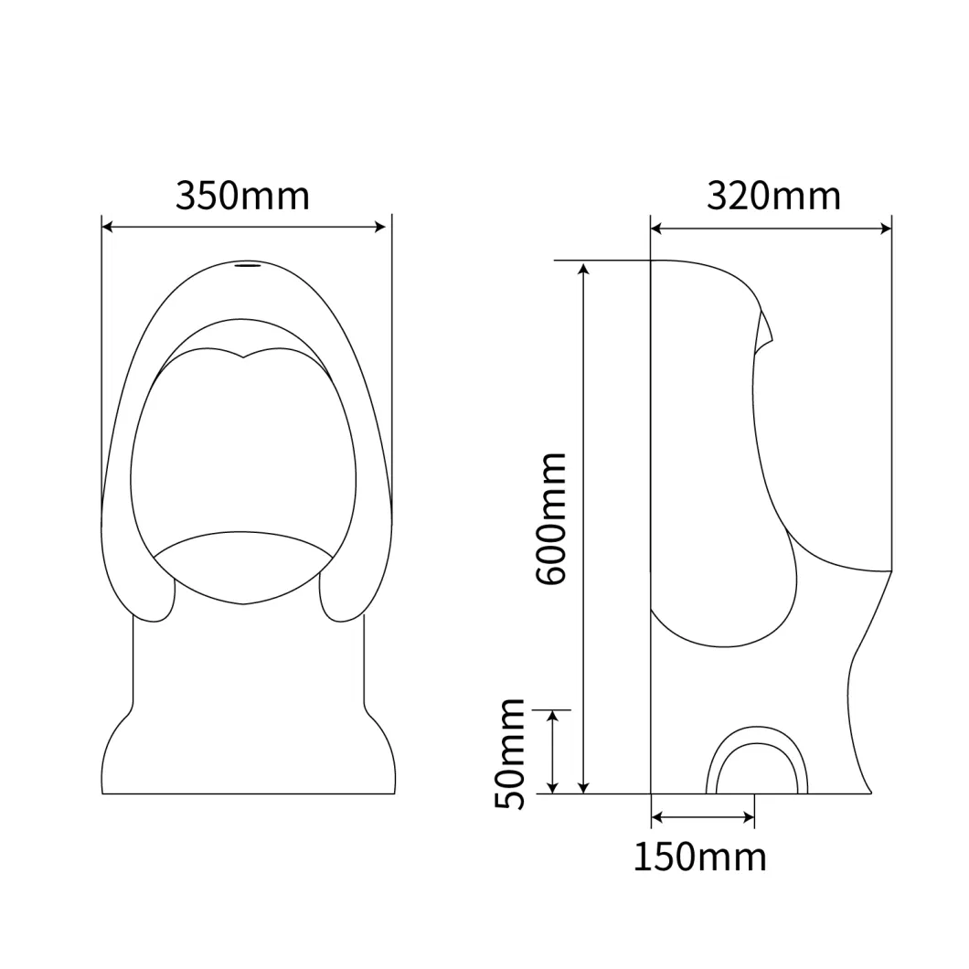 Colorful Penguin Shape Ceramic Children′s Floor Mounted Urinal, Small Freestanding Urinal for Kids Bathroom, Safe-Designed Preschool Sanitary Ware