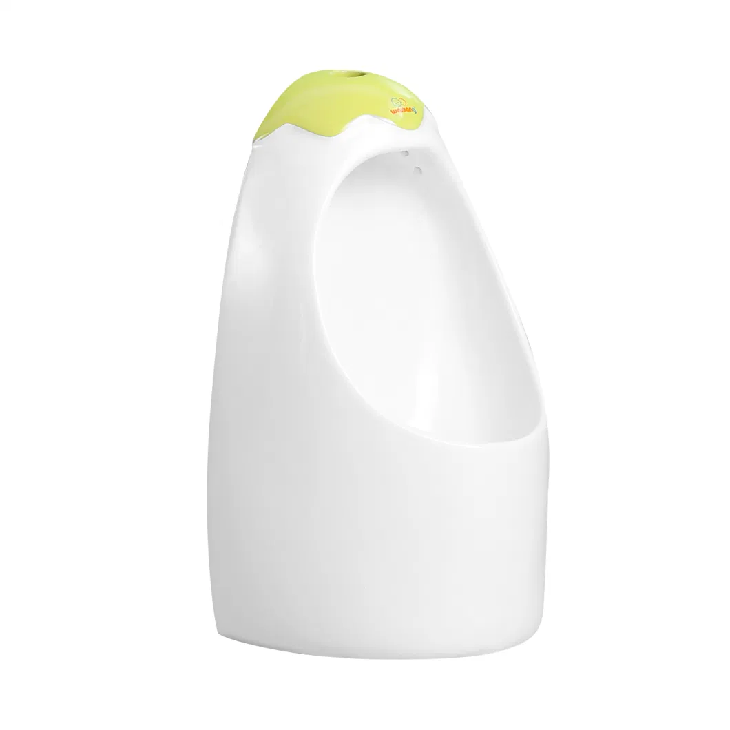 Cute Green and White Pumpkin Shape Mini Wall Mounted Urinal for Little Boys, Small Hanging Urinal in Ceramic, Suitable for Preschools, Daycares and Nurseries